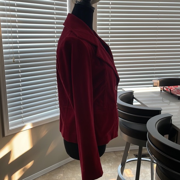 Vintage Optionelle Red Velvet Blazer size small - Picture 4 of 11